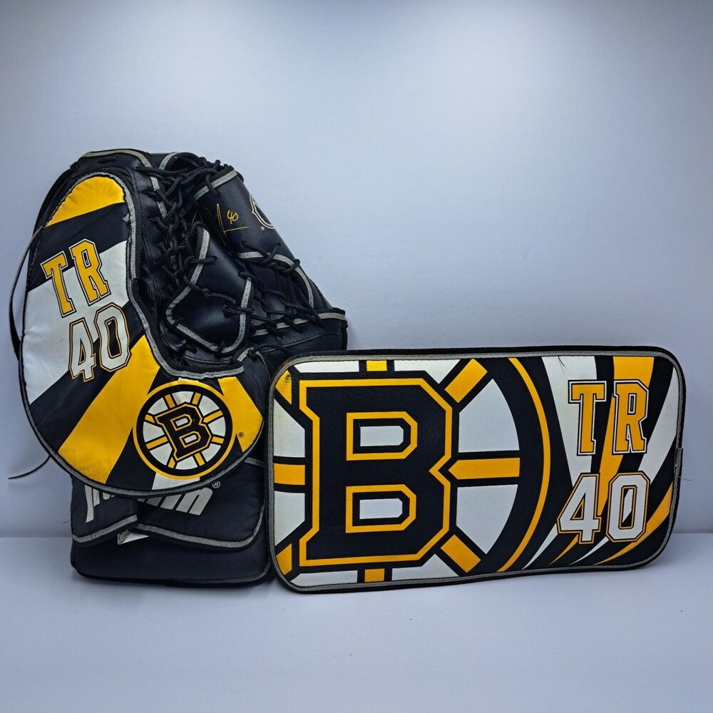 Franklin Boston Bruins Tuukka Rask Youth Goalie Set TR40 Blocker & Catcher Glove